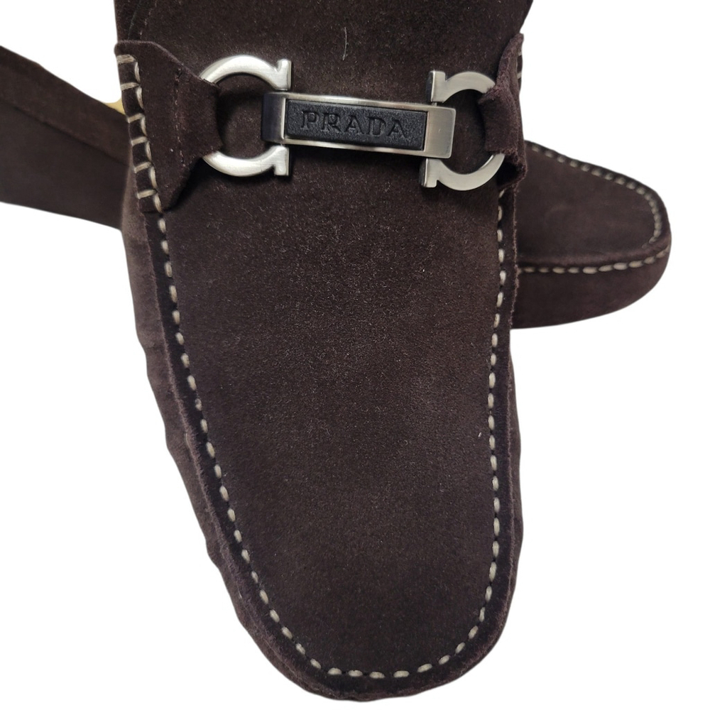 PRADA DRIVER Brown Loafers Style F102 Size 43EU 10US Men's - Picture 3 of 9